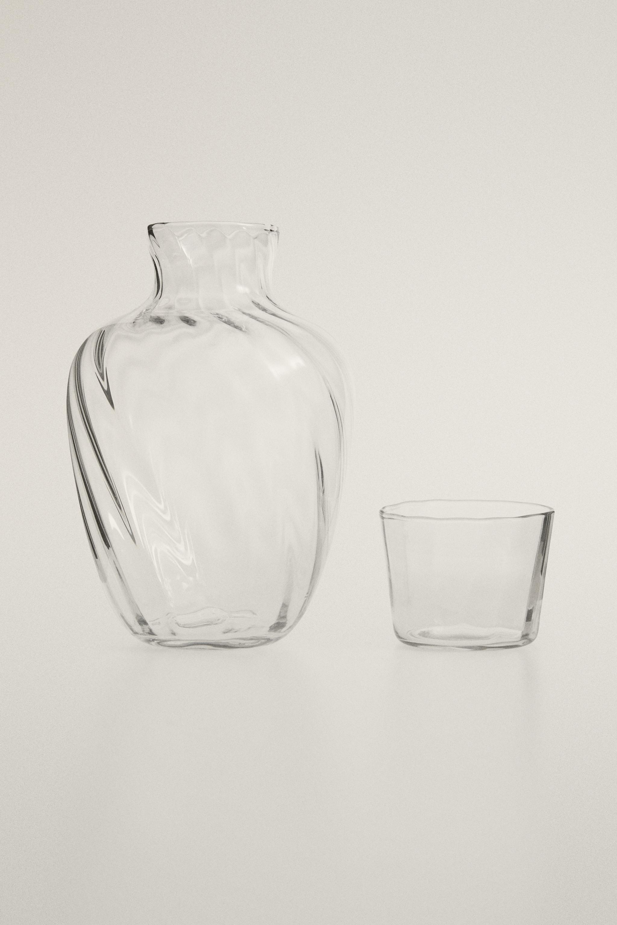 STRIPED BOTTLE AND TUMBLER SET (SET OF 2)
